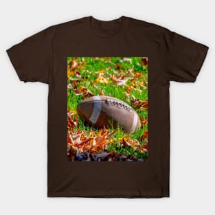 Touchdown!  football on a leafy field T-Shirt